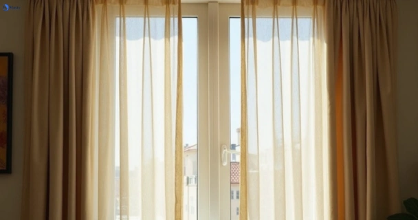 Dull dusty drapes in brookvale-nsw before professional cleaning